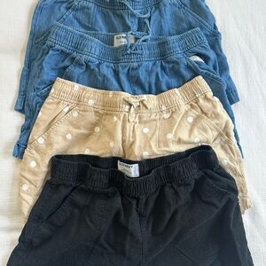 Old Navy Girls Size 14/16 Bottoms Lot - Black, Blue (2), and Tan